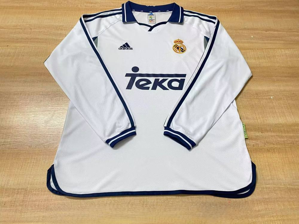 Real Madrid 00/01 - Local - Fan - Manga Larga - Retro