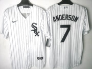 Chicago White Sox - Anderson #7 - Blanco Rayas