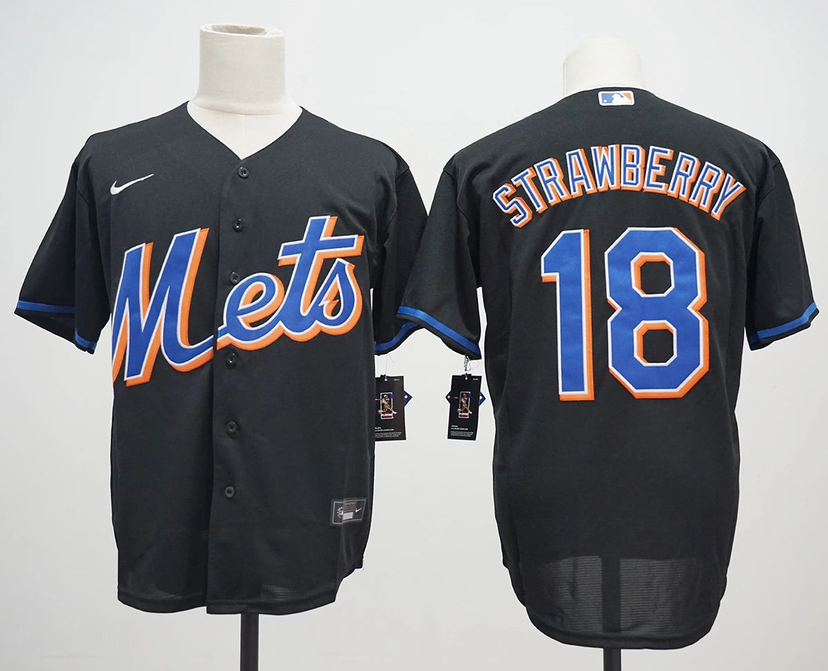 New York Mets - Strawberry #18 - Negro