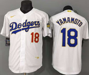 Los Angeles Dodgers - Yamamoto #18 - Blanca Sakura